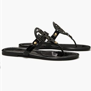 Tory Burch MILLER PATENT SANDAL Size 7 Black